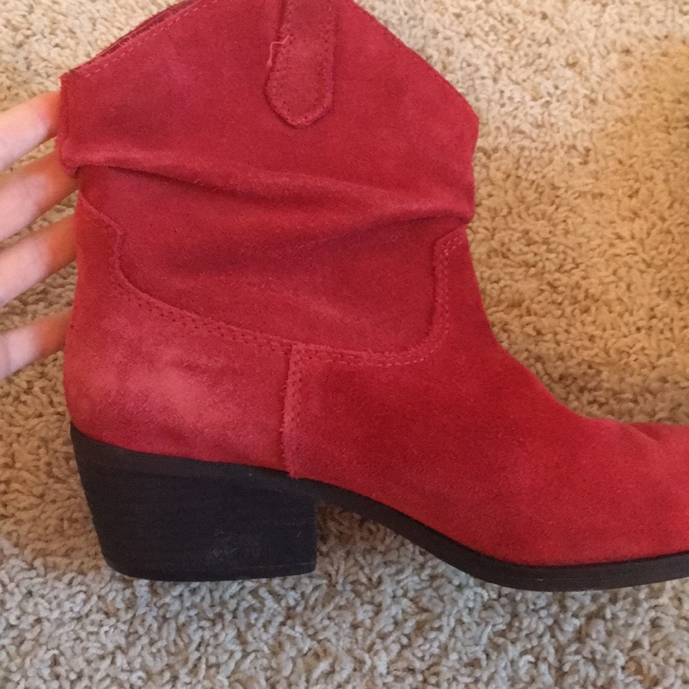 Red Ankle Suede Boots - image 4
